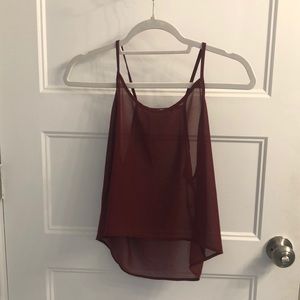 Sheer maroon tank